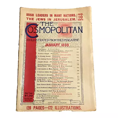 The Cosmopolitan January 1899 Illustrated Irish & Jewish Headlines Vintage RARE • $21.14