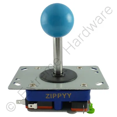 Zippyy Long Shaft Ball Top Arcade Joystick 2/4/8 Way (Blue) Zippy - MAME JAMMA • £9.49