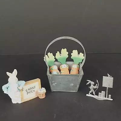 Vintage Lot Of 3 Assorted Miniature Bunny Rabbit Carrot Figurines • $10.95