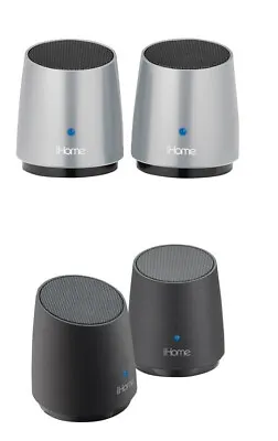 2 X IHome IHM89 Mini Portable Rechargeable Speakers For Smart Phone IPhone MP3 • £14.99