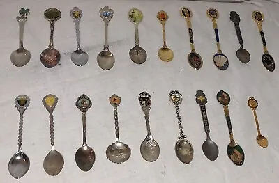 Lot Of 19 VintageCollectible Souvenir Spoons Of Various International Locations • $32