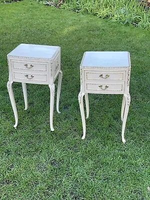 Vintage French Louis Style Pair Of Bedside Tables Olympus White • £220