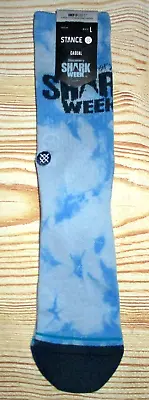 Mens Stance Casual Shark Tie Dye Blue Crew Socks Size L (9/13) • $19.90