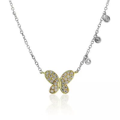 Meira T 14K Two-Tone Gold Butterfly Diamond Necklace • $895