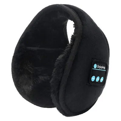 5.0 USB Bluetooth Earmuffs Wireless Music Ear Muffs Winter Fluffy Fur Headphones • £10.55