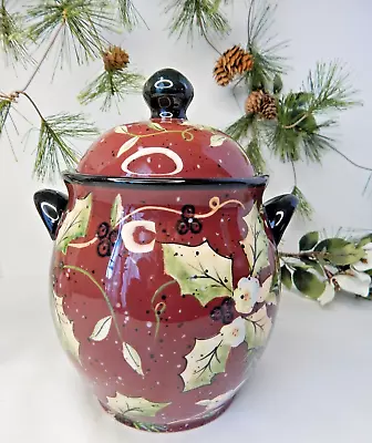 Lang  Holiday Bounty  Earthenware 2003 Canister Cookie Jar Susan Winget • $19.95