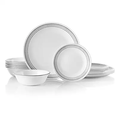 $71.98 • Buy Corelle 18-Piece Service For 6, Chip Resistant, Mystic Gray Dinnerware Set
