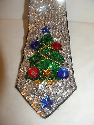 Sequin Christmas Tree Neck Tie Entertainer Necktie Jazz Music Unisex New! • $15.95