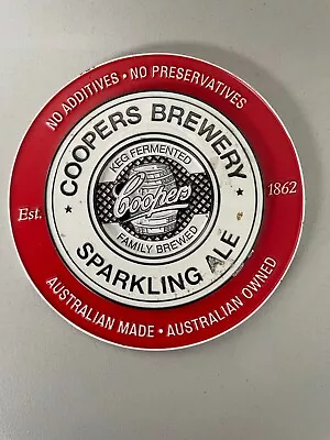 Coopers Sparkling  Ale Metal Beer Tap STEEL Badge Decal Used GENUINE BAR. • $40