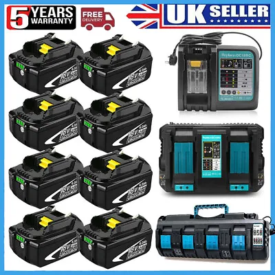 For Makita 18V BL1860B BL1850B 6.0Ah 5Ah Li-ion LXT Battery BL1830 & Charger Set • £34.95