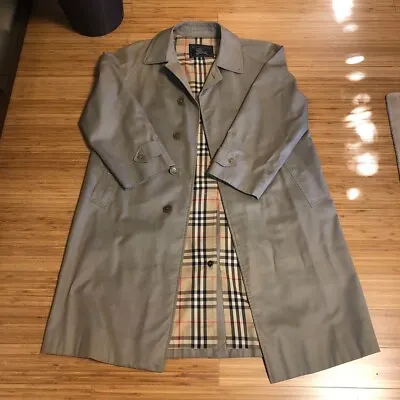 Burberry Long TRENCH COAT Khaki Nova Check Men's • $99