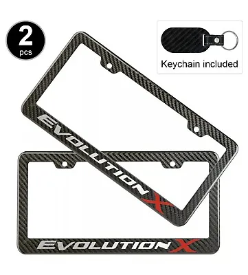 2pcs Set Mitsubishi Evo Lancer X License Plate Frame Carbon Fiber Look Plastic  • $21.95