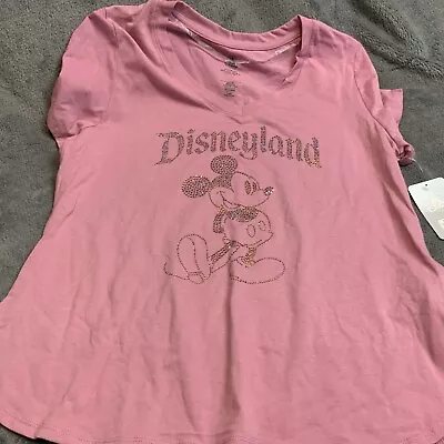 New Disneyland Top Large Pink Rhinestone Studs Disney Mickey NWT • $36.95