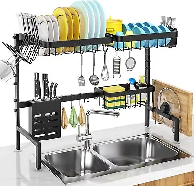 Over The Sink Dish Drying Rack 2-Tier Sink Dish Drying Rack Adjustable Length • $48.09