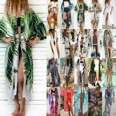 £13.59 • Buy Women Summer Beachwear Bikini Cover Up Swimwear Kaftan Kimono Sarong Long Dress