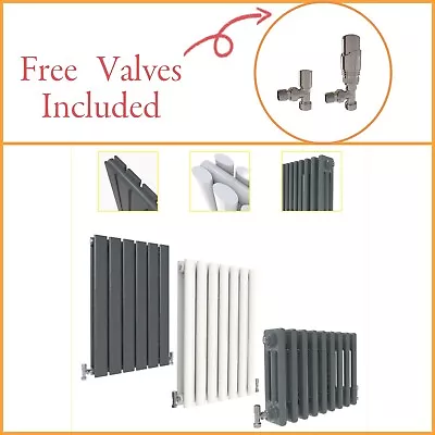 Radiator Horizontal Vertical Flat Panel Oval Column With Free Chrome Valves • £60