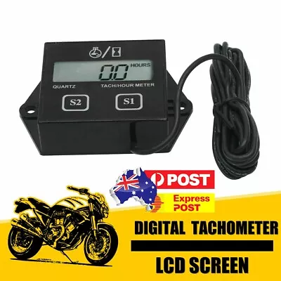 Wire Inductive Tachometer Tach Hour Meter RPM Digital For 2/4 Stroke Engine New • $13.89