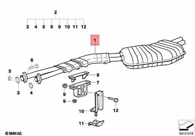 Genuine BMW E36 M3 3.2 Cabrio Coupe Sedan Rear Silencer 18101403997 • $957.05