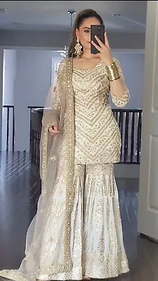 £44.39 • Buy Faux Georgette Designer Bollywood Salwar Kameez Wedding Indian New Party Wear