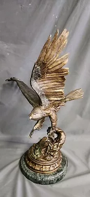 Vintage “The Eagle” By Jules Moigniez Bronze Statue With Marble Base • $1595