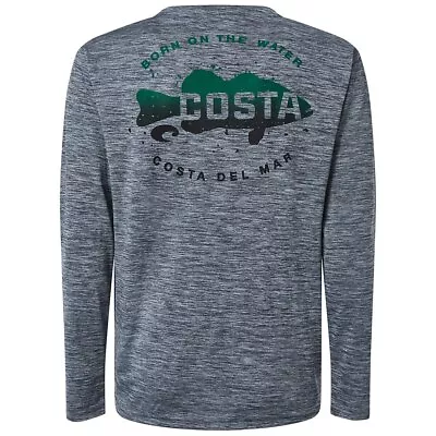 40% Off Costa Tech Bass Slam Performance Fishing Sun Shirt | Gray | UPF 50 • $23.95