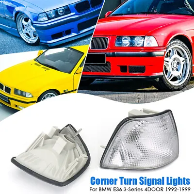 Corner Turn Signal Lights White For Bmw E36 3-Series 4DR Sedan/Hatchback 1992-98 • $23.50