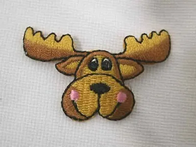 Comical Moose Head Infant Embroidered Iron On Applique Patch • $1.82