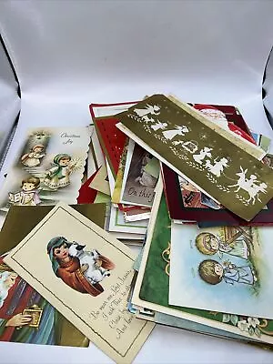 100 Vintage Christmas Cards Fronts Only 1960s-80s Lot #3 • $14.95