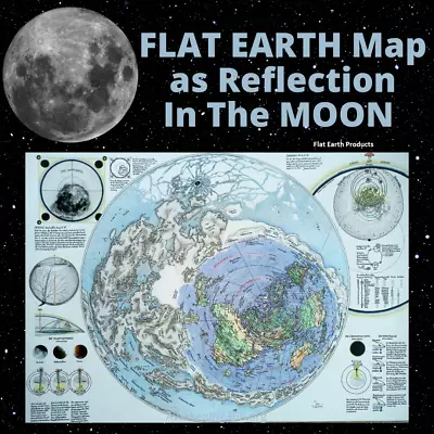 Flat Earth Moon Map More Land Canvas Poster Gleason Realm German UN Painting HOT • $19.85