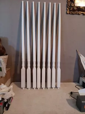 White Pin Top Wood Balusters  33 3/4 Length 1 3/4 At The Bottom Lot Of 8 • $27