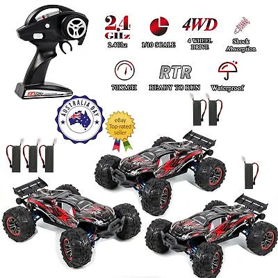 1/10 2.4G 4WD RC Car 70KM/H Brushless Power High Speed Off-Road Racing Battery • $220.98