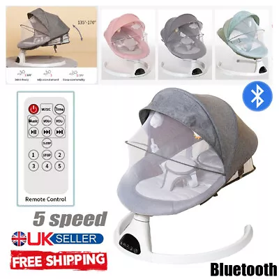 Bluetooth Electric Baby Swing Infant Cradle Bouncer Rocker Chair Music W/ Remote • £49.50