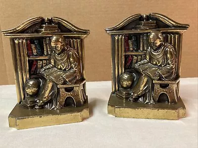 Vintage Reading Monk Bookends  • $45