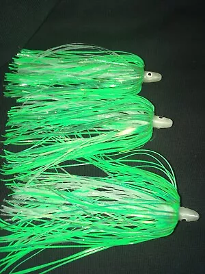 High Percentage Silicone/Mylar Salmon Trolling Flies Pack Of 3- 4” Unrigged • $15