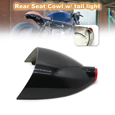 Rear Seat Cowl Cover With LED Light Fairing Fit For Scrambler Cafe Racer • $96.81