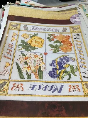 Sewing Embroidery Cross Stitch Pattern - Flowers Seasonal Sampler - • £0.70