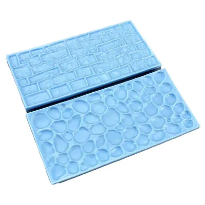 Cobble & Stone Brick Wall Grain Impression Mat Cake Emboss Fondant Icing Sugar • £3.49