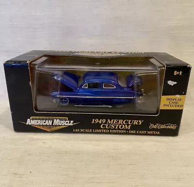 NEW American Muscle 1949 Mercury Custom Blue Ertl Collectibles 2000 Display Case • $22.77