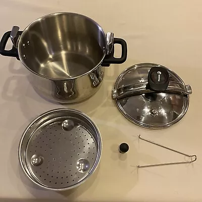 Fagor Stainless Pressure Cooker Screw Down 6L Vitro Induction W/Acc Gas Electric • $45