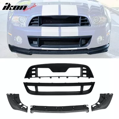Fits 10-14 Ford Mustang GT500 OE Style Upper Lower Grille + PP Front Bumper Lip • $399.99