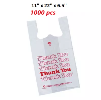 T-Shirt Thank You Plastic Grocery Store Carry Out Bag Standard 1000ct Reusable  • $34.99