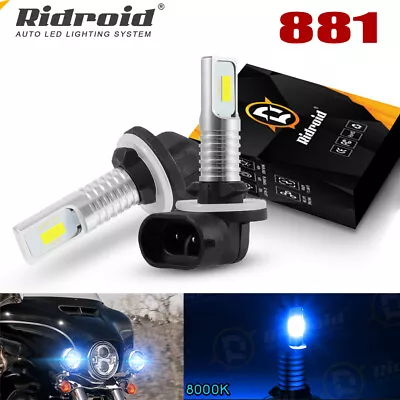 2x 8000K Blue 881 LED Bulbs Passing Lamp Fog Light For Harley Davidson 2006-2017 • $11.99