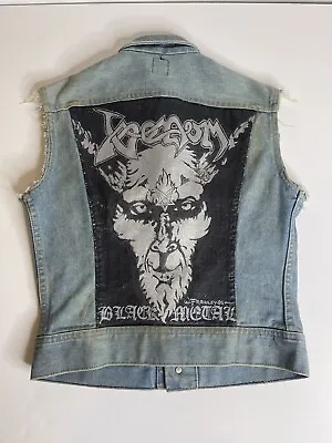 Vtg Venom Denim Vest - Black Metal - Tour 80's Metal Band - Hand Painted - Shirt • $300