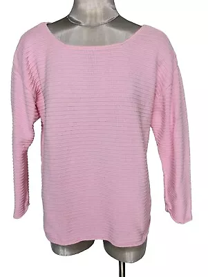 Margaret Winters Ribbed Knit Pink Sweater Size Large  • $17.85