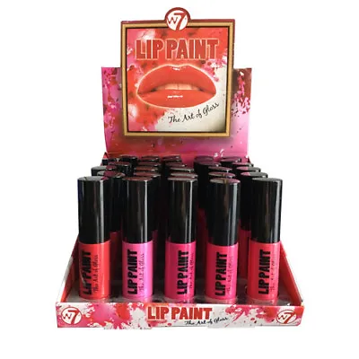 30 W7 LIP PAINT Gloss Stain Tint Tar Lipstick Colour Make Up Pink Red Joblot New • £14.95