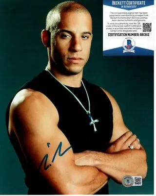 VIN DIESEL Signed 8x10 Photo Beckett BAS • $359.10