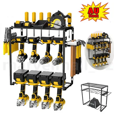 8 Drill Holders Wall Mount Power Tool Organizer Cordless Drill Tool Storage Rack • $35.15