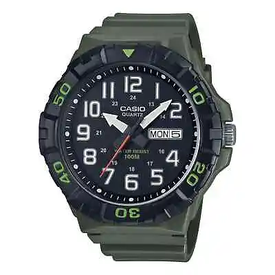 Casio MRW210H-3AV Oversized Dial Green Resin Band Day/Date 100 Meter WR • $29.50