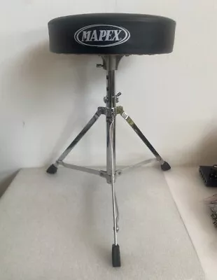 Mapex Drum Throne 12  Wide X 2.5  Thick Round Cushioned Seat Single Braced NEW • $52