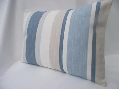 £15.95 • Buy Laura Ashley Awning Stripe Seaspray Rectangle Cushion Cover Back Plain Or Stripe